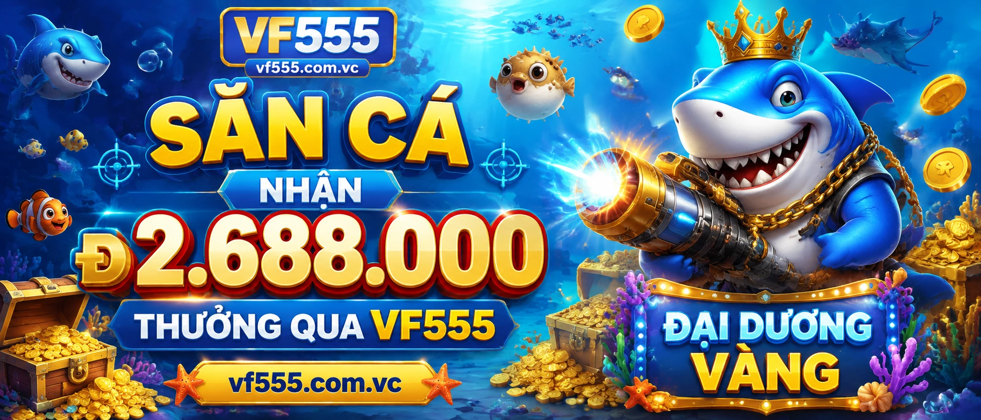 Bắn Cá đại dương với giao diện bàn chơi và hiệu ứng boss cá