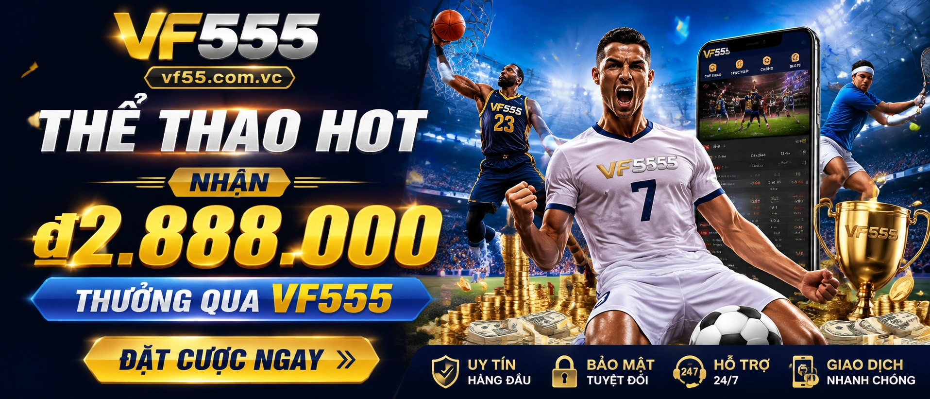 Không gian Thể Thao VF555 với tinh thần bóng đá và nội dung thể thao nổi bật